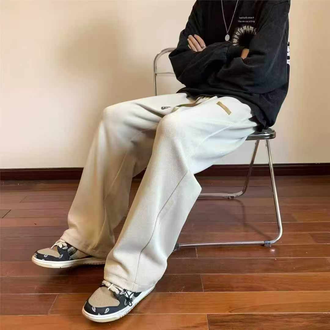 港仔男裤子男春秋潮流直筒休闲长裤束脚卫裤男生运动裤