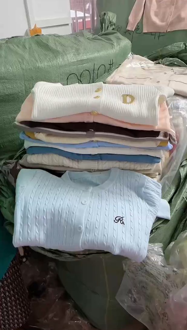 针织双线薄款纯开衫